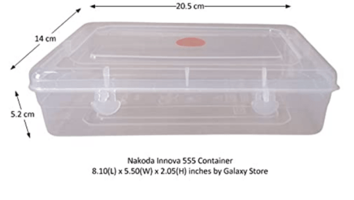 NAKODA Galaxy Plastic Organizer Box with Attached Lid - Clear, Medium, 8.10 x 5.50 x 2.05 inches - Image 2